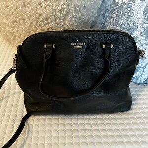 Kate Spade Black Satchel with Textured Leather